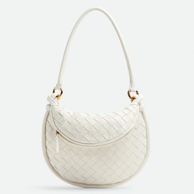 Bottega Veneta Gemelli Small Bag in White Intrecciato Lambskin BVBS12299