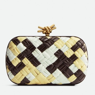 Bottega Veneta Knot Minaudiere Clutch In Multicolour Intrecciato Lambskin BVBS12373