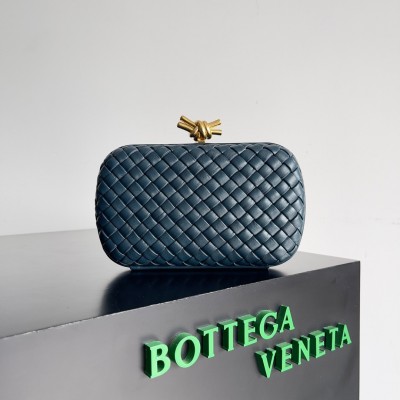 Bottega Veneta Knot Minaudiere Clutch In Space Intrecciato Lambskin BVBS12377