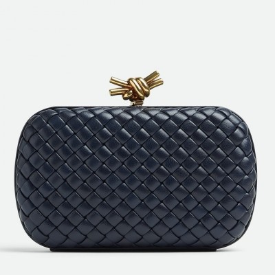 Bottega Veneta Knot Minaudiere Clutch In Space Intrecciato Lambskin BVBS12377