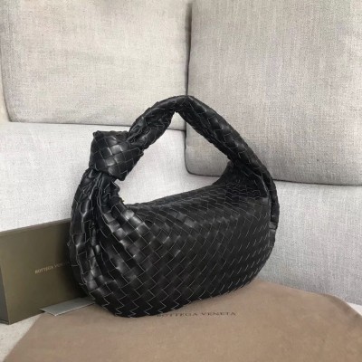 Bottega Veneta Large BV Jodie Bag In Black Woven Leather BVBS12344