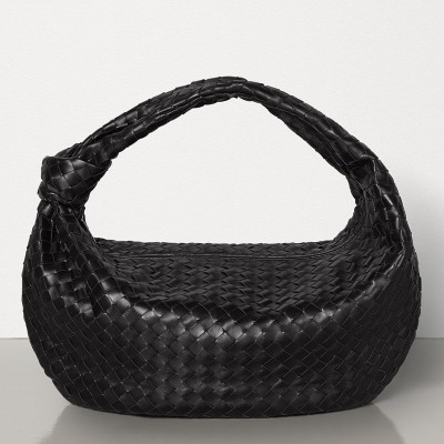 Bottega Veneta Large BV Jodie Bag In Black Woven Leather BVBS12344