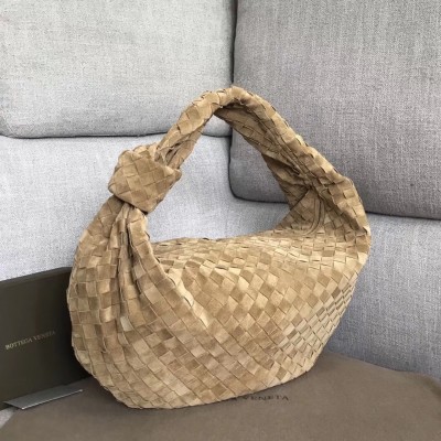 Bottega Veneta Large BV Jodie Bag In Sand Woven Suede BVBS12347