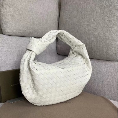 Bottega Veneta Large BV Jodie Bag In White Woven Leather BVBS12348