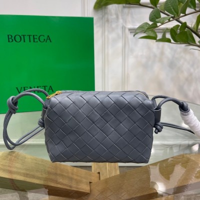 Bottega Veneta Loop Mini Bag In Grey Intrecciato Lambskin BVBS12397