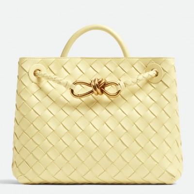 Bottega Veneta Medium Andiamo Bag In Ice Cream Intrecciato Lambskin BVBS12024