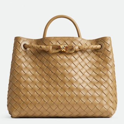 Bottega Veneta Medium Andiamo Bag In Praline Intrecciato Lambskin BVBS12025