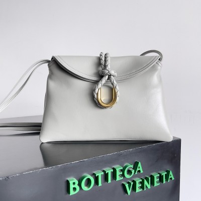 Bottega Veneta Medium Liberta Bag in Grey Calfskin BVBS12393