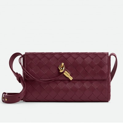 Bottega Veneta Mini Andiamo Cross-Body Bag in Barolo Intrecciato Lambskin BVBS12280