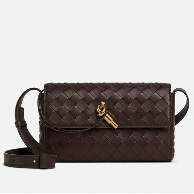 Bottega Veneta Mini Andiamo Cross-Body Bag in Fondant Intrecciato Lambskin BVBS12281