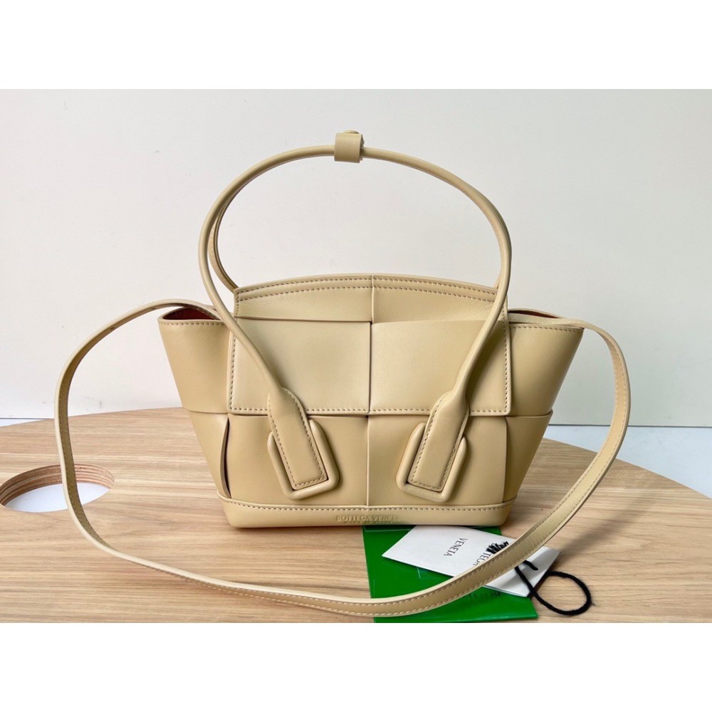 Bottega Veneta Mini Arco Bag In Beige Intrecciato Calfskin BVBS12046