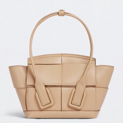 Bottega Veneta Mini Arco Bag In Beige Intrecciato Calfskin BVBS12046