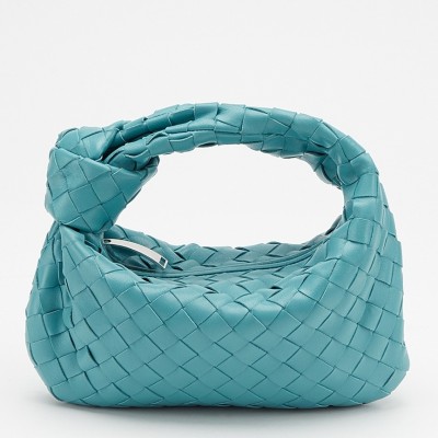 Bottega Veneta Mini BV Jodie Bag In Green Water Woven Leather BVBS12351