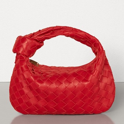 Bottega Veneta Mini BV Jodie Bag In Red Woven Leather BVBS12358