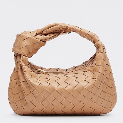 Bottega Veneta Mini BV Jodie Bag In Sandalwood Woven Leather BVBS12359