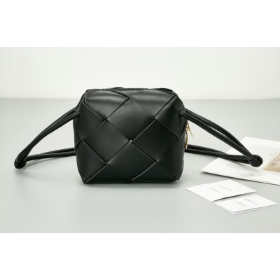 Bottega Veneta Mini Cassette Camera Bag In Black Lambskin BVBS12272