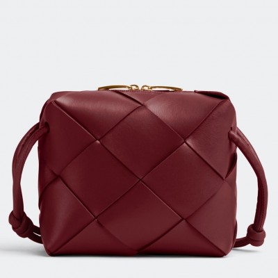 Bottega Veneta Mini Cassette Camera Bag In Bordeaux Lambskin BVBS12273