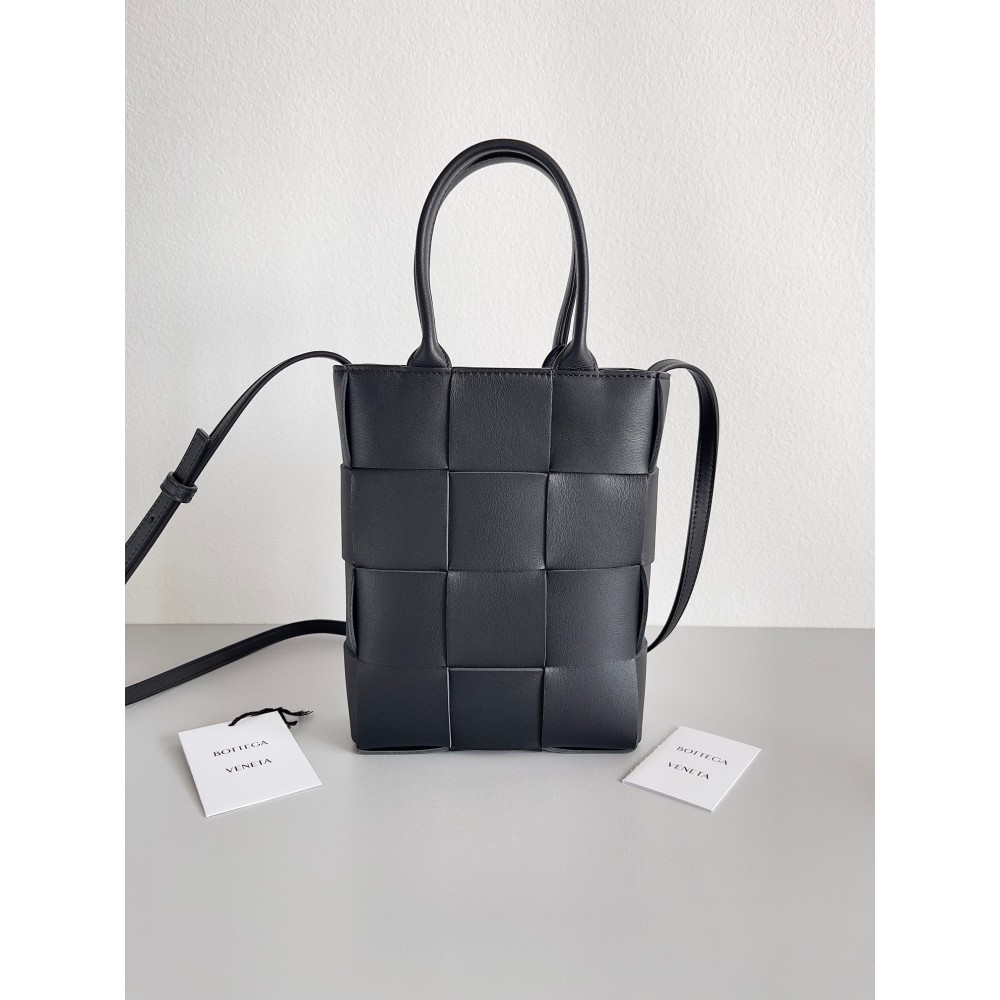 Bottega Veneta Mini Cassette Tote Bag In Black Lambskin BVBS12551