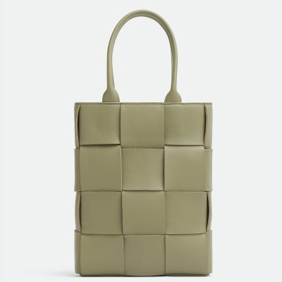 Bottega Veneta Mini Cassette Tote Bag In Travertine Lambskin BVBS12553