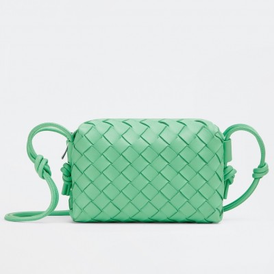 Bottega Veneta Mini Loop Bag In Fountain Intrecciato Lambskin BVBS12405