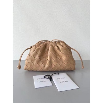 Bottega Veneta Mini Pouch In Beige Intrecciato Lambskin BVBS12461