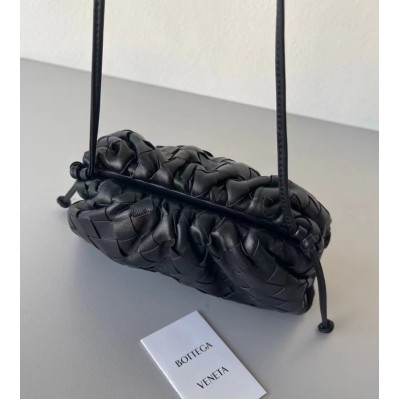 Bottega Veneta Mini Pouch In Black Intrecciato Lambskin BVBS12463