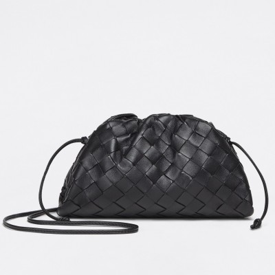 Bottega Veneta Mini Pouch In Black Intrecciato Lambskin BVBS12463