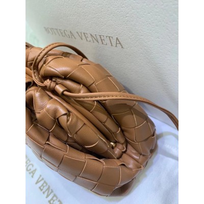 Bottega Veneta Mini Pouch In Caramel Intrecciato Lambskin BVBS12466