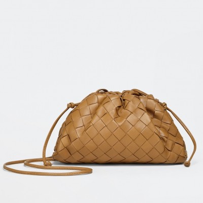 Bottega Veneta Mini Pouch In Caramel Intrecciato Lambskin BVBS12466