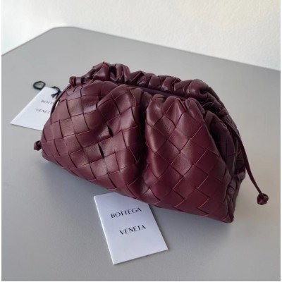 Bottega Veneta Mini Pouch In Grape Intrecciato Lambskin BVBS12469