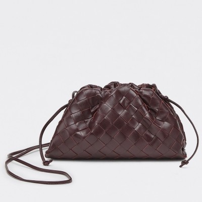 Bottega Veneta Mini Pouch In Grape Intrecciato Lambskin BVBS12469