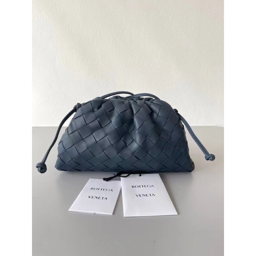 Bottega Veneta Mini Pouch In Thunder Intrecciato Lambskin BVBS12475