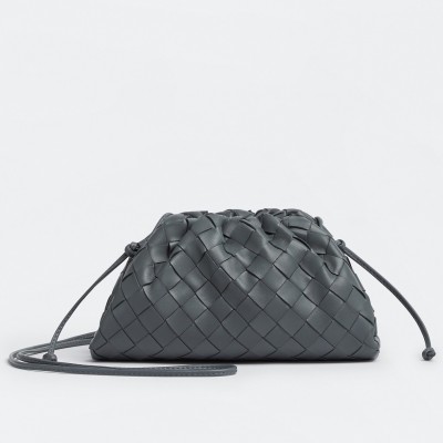 Bottega Veneta Mini Pouch In Thunder Intrecciato Lambskin BVBS12475