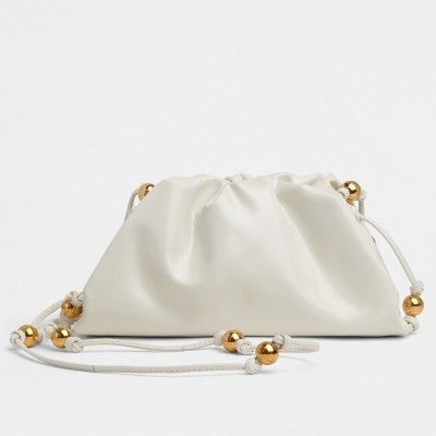 Bottega Veneta Mini Pouch In White Patent Leather BVBS12477