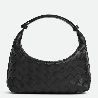 Bottega Veneta Mini Wallace Bag in Black Intrecciato Calfskin BVBS12515