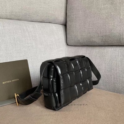 Bottega Veneta Padded Cassette Bag In Black Calfskin BVBS12165