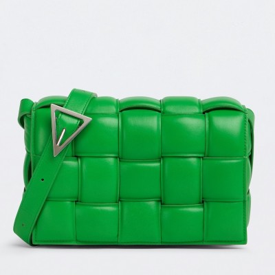 Bottega Veneta Padded Cassette Bag In Green Lambskin BVBS12175