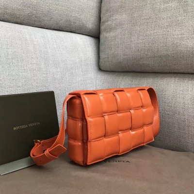 Bottega Veneta Padded Cassette Bag In Orange Calfskin BVBS12181