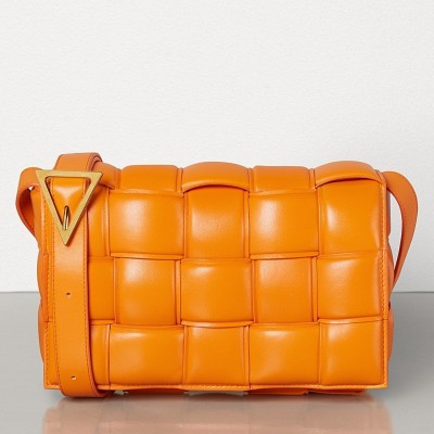 Bottega Veneta Padded Cassette Bag In Orange Calfskin BVBS12181