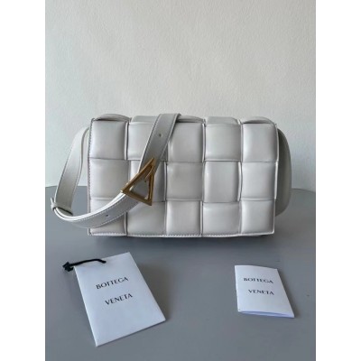 Bottega Veneta Padded Cassette Bag In White Lambskin BVBS12196