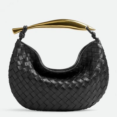 Bottega Veneta Sardine Small Bag In Black Intrecciato Lambskin BVBS12492