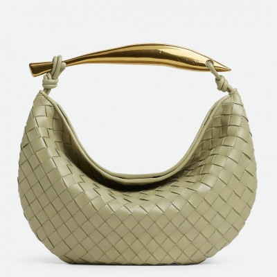 Bottega Veneta Sardine Small Bag In Travertine Intrecciato Lambskin BVBS12493