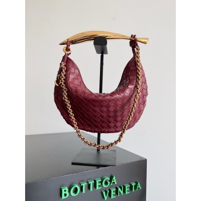 Bottega Veneta Sardine Small Bag with Chain in Barolo Lambskin BVBS12495