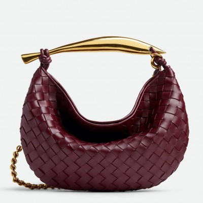 Bottega Veneta Sardine Small Bag with Chain in Barolo Lambskin BVBS12495