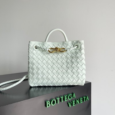 Bottega Veneta Small Andiamo Bag In Glacier Intrecciato Lambskin BVBS12030