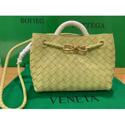 Bottega Veneta Small Andiamo Bag In Ice Cream Intrecciato Lambskin BVBS12031