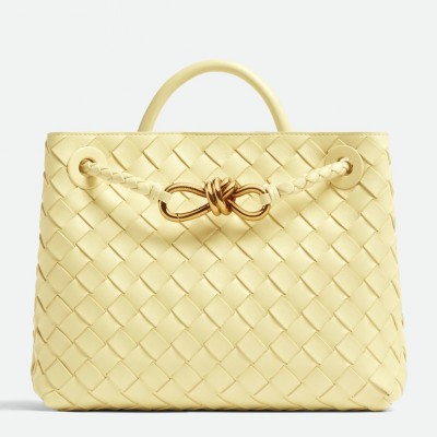 Bottega Veneta Small Andiamo Bag In Ice Cream Intrecciato Lambskin BVBS12031