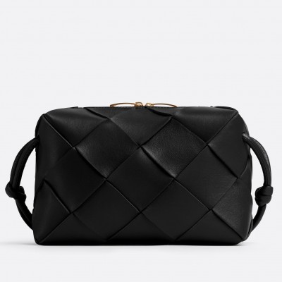 Bottega Veneta Small Cassette Camera Bag In Black Lambskin BVBS12277