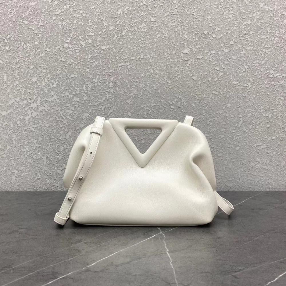 Bottega Veneta Small Point Top Handle Bag In White Leather BVBS12446