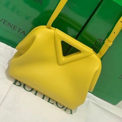 Bottega Veneta Small Point Top Handle Bag In Yellow Leather BVBS12447